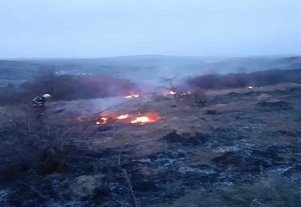 Incendiu de vegetaţie uscată în comunele Crăcăoani și Bălțătești