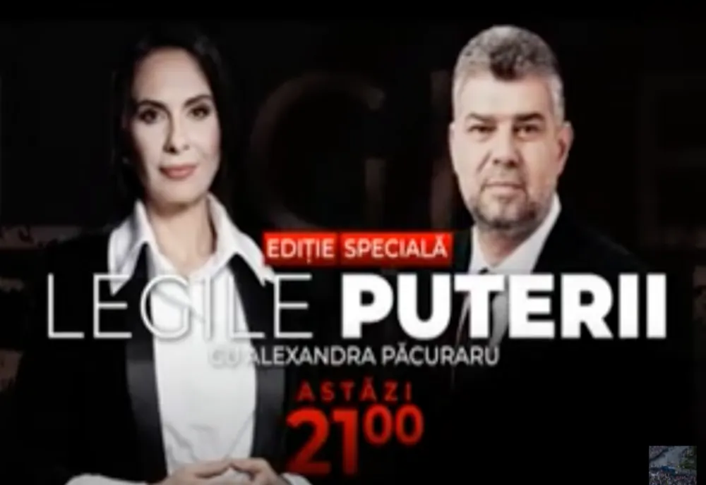 Astăzi, ora 21:00 - Ediție explozivă Legile Puterii: Marcel Ciolacu - ce șanse sunt să dărâme Guvernul prin moțiune de cenzură
