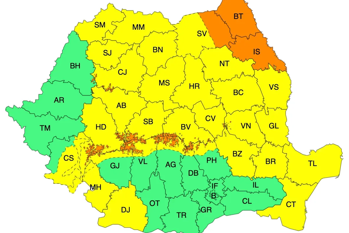 Vreme rece, cu vânt puternic, în aproape toată țara