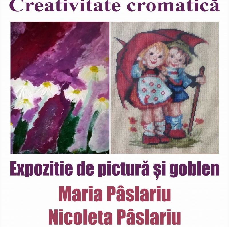 Pictură și goblen expuse de mamă și fiică, la Biblioteca Județeană