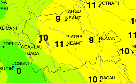 Ceață dimineața și vreme frumoasă în cursul zilei, la Neamț