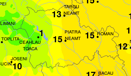 Vremea rămâne caldă pentru această dată în Neamț