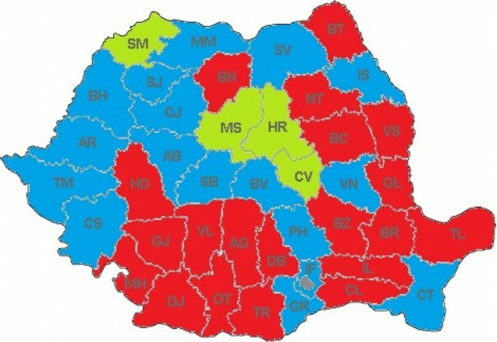 20 de județe câștigate de PSD, 17 de PNL