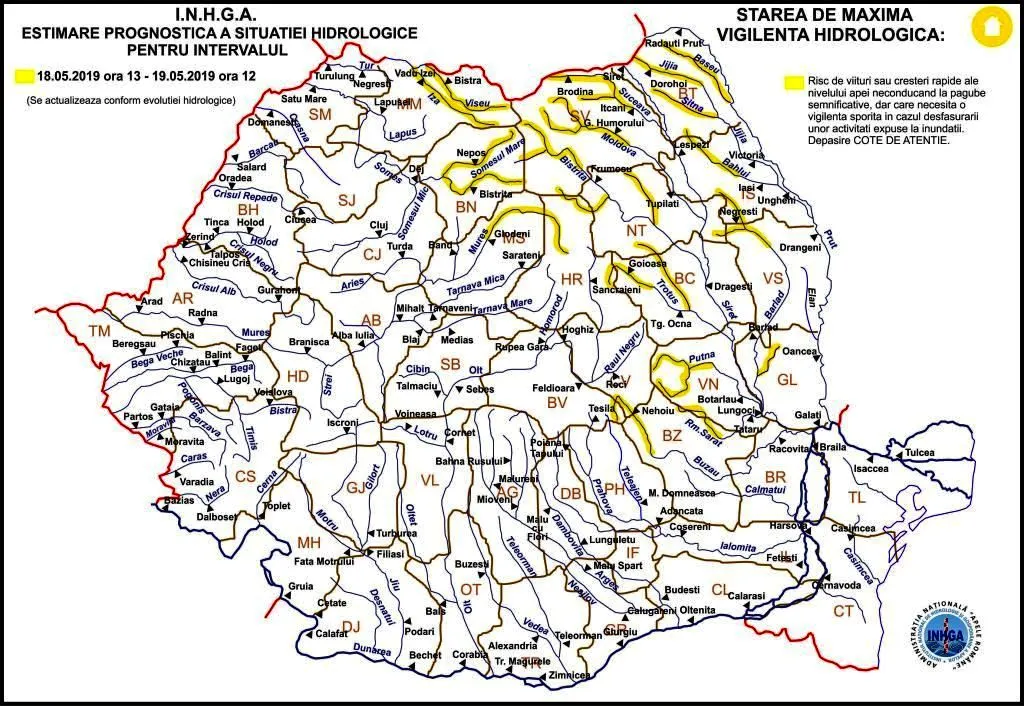 pericol de inundații-18.05.2019