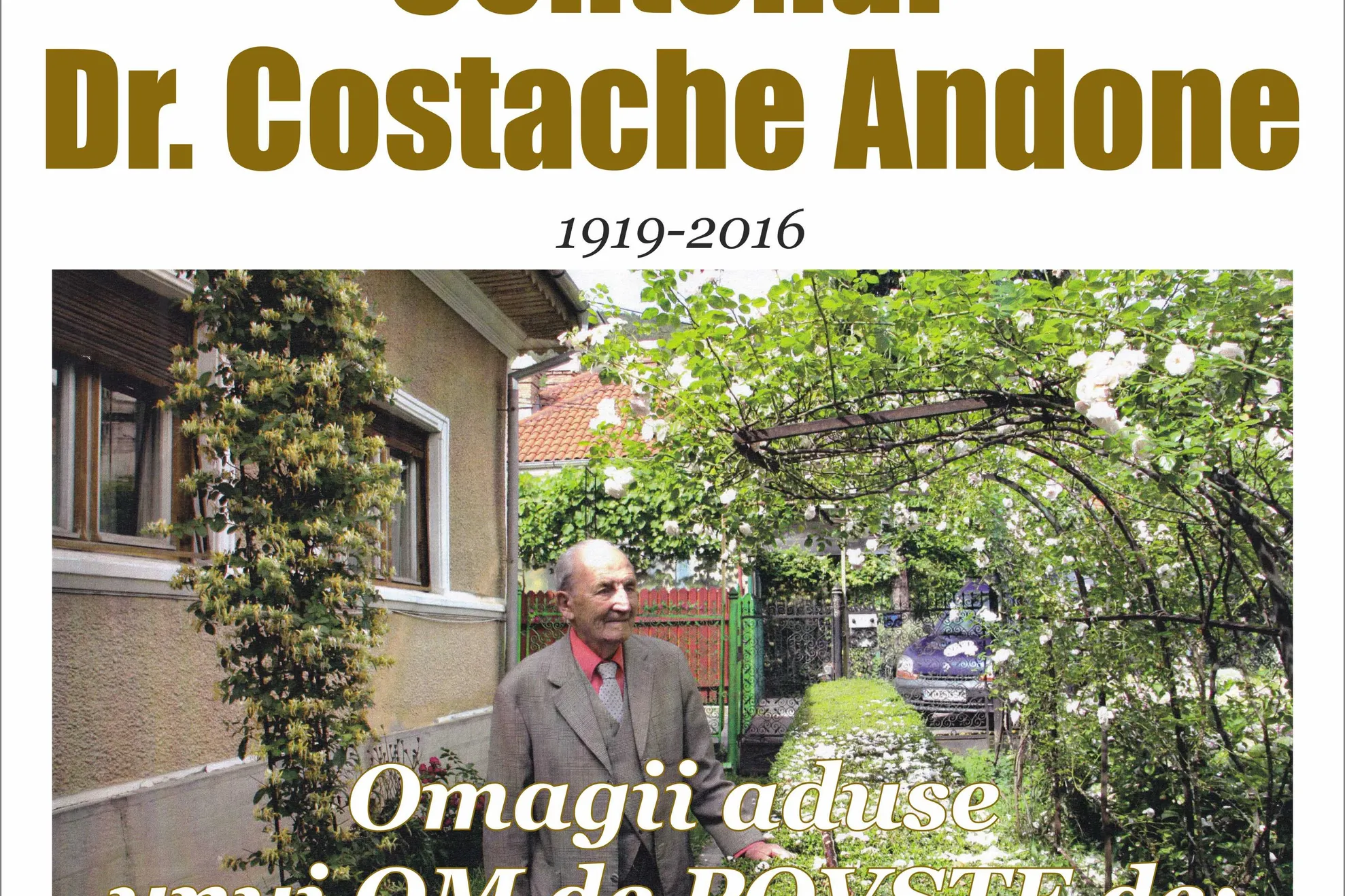Afis centenar dr.Andone, AOSR
