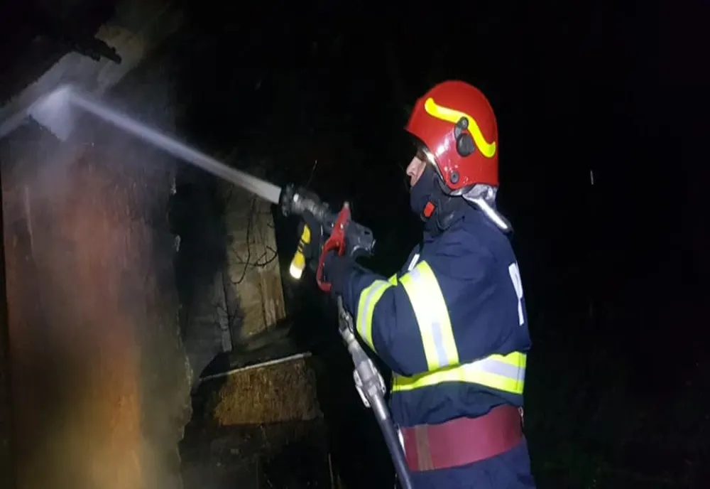 Anexe gospodărești distruse de foc noaptea trecută