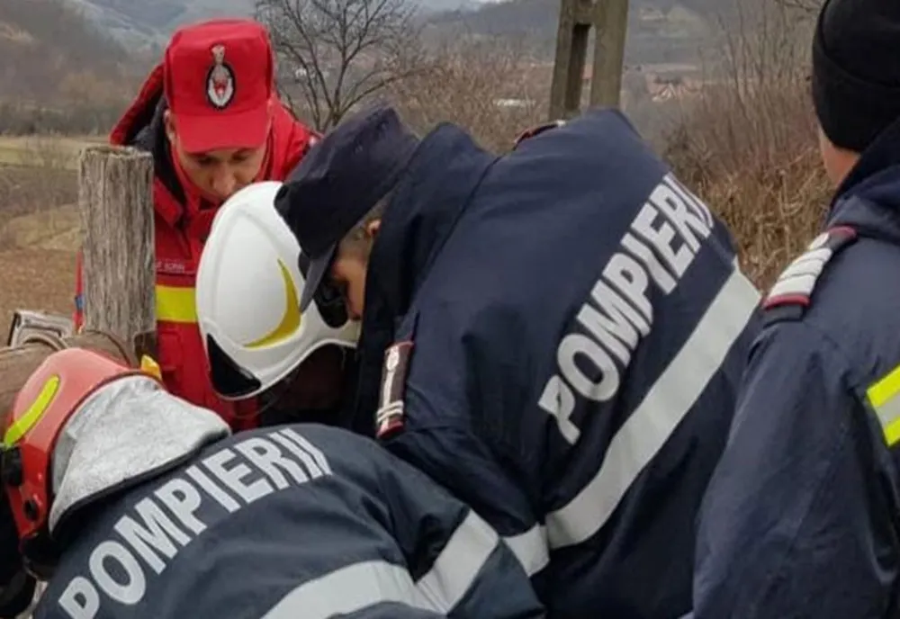 Bărbat salvat dintr-o fântână de pompieri