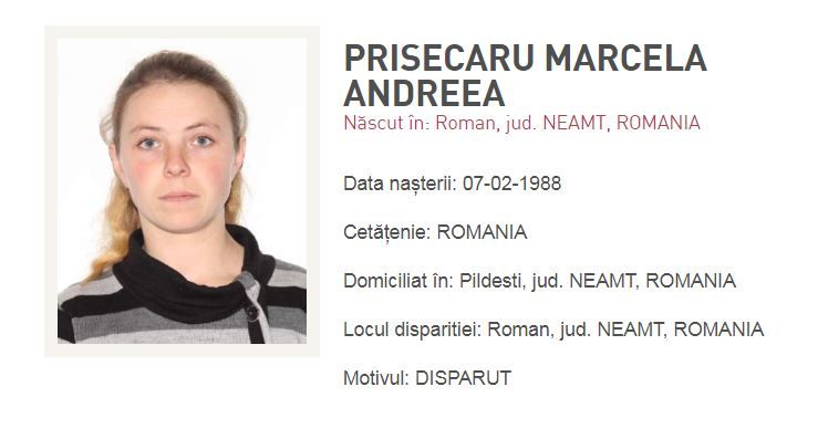 prisecaru disparuta