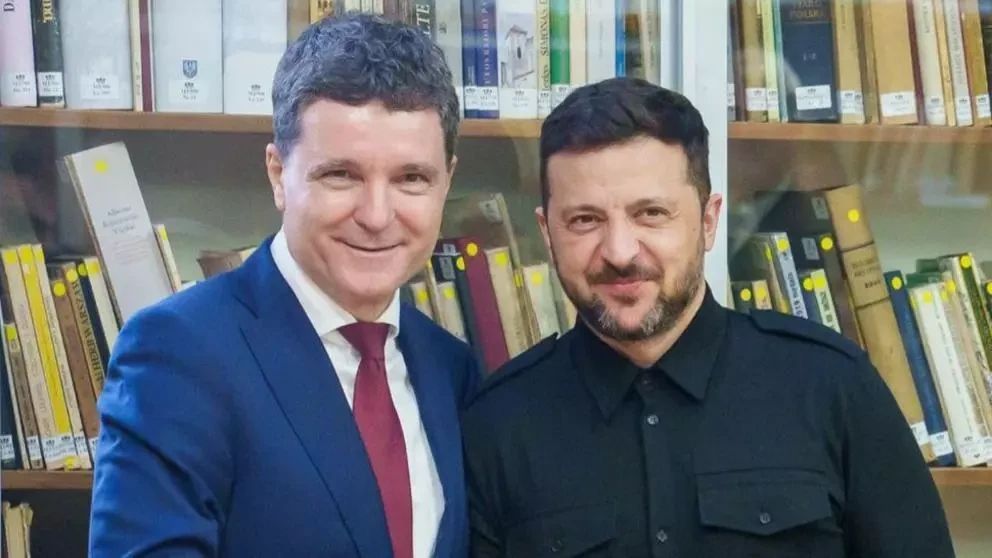 Nicusor Dan și Volodimir Zelenski (Profimedia)