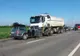 Accident rutier cu victimă încarcerată. A intrat cu mașina într-o autobasculantă (FOTO)